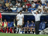 José Antonio Camacho, contra el Numancia, en uno de los seis partidos que dirigió en el Madrid en la 2003-04.