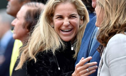 Arantxa, ayer en Roland Garros.