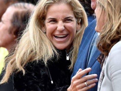 Arantxa, ayer en Roland Garros.