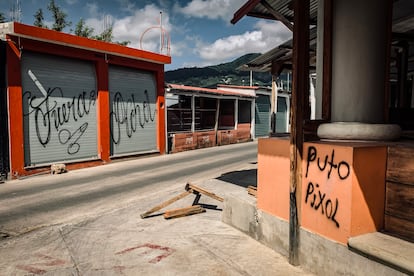 Mensajes dejados en el mercado norte de San Cristóbal de las Casas.