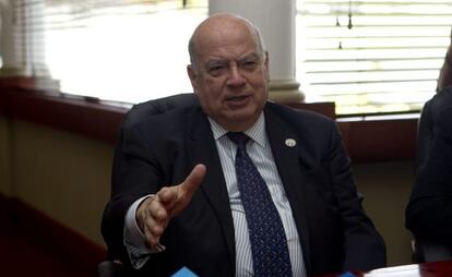 El secretario general de la OEA, Jos&eacute; Miguel Insulza, en Ciudad de Guatemala.