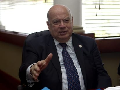 El secretario general de la OEA, Jos&eacute; Miguel Insulza, en Ciudad de Guatemala.