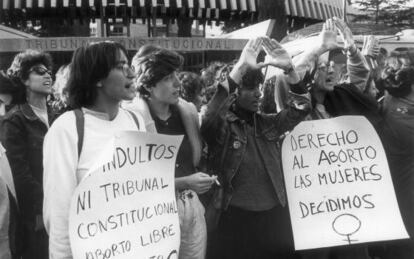 Manifestación en 1985 por el derecho al aborto.