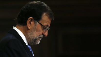 Mariano Rajoy durante su intervención en el Parlamento, el 29 de octubre.
