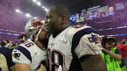 Martellus Bennett ao final do Super Bowl.