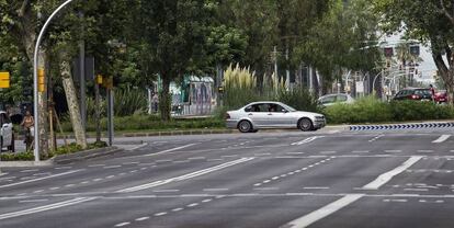 Un tramvia a Francesc Macià, que Colau vol enllaçar amb Glòries