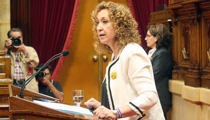 La consejera de Justicia, Ester Capella, en el debate del Parlament.