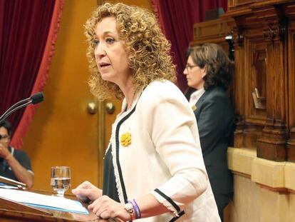 La consejera de Justicia, Ester Capella, en el debate del Parlament.