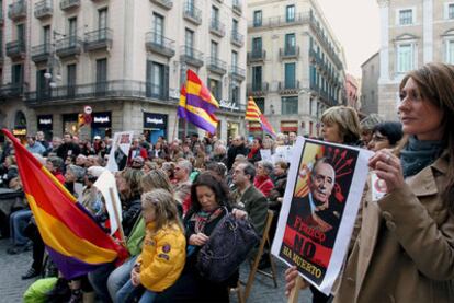 Acto de apoyo al juez Baltasar Garzón en Barcelona el pasado sábado.