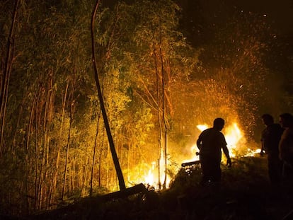 Incendio forestal en Arbo, Pontevedra.