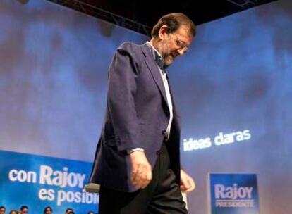 Mariano Rajoy, durante las jornadas <i>Diálogo Digital Popular,</i> celebradas ayer por el PP en Madrid.