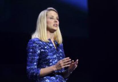 Marissa Mayer, durante su intervenci&oacute;n en el CES de Las Vegas.