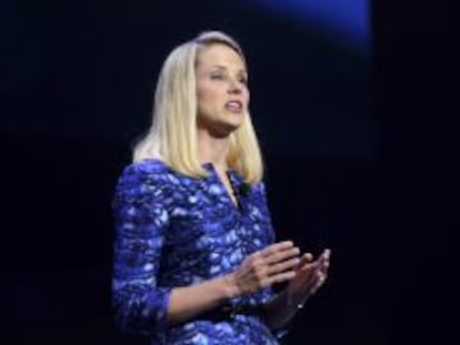 Marissa Mayer, durante su intervenci&oacute;n en el CES de Las Vegas.