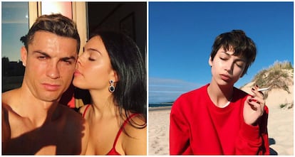 Úrsula Corberó, a la derecha, ha pasado del millón de seguidores que tenía en enero a los cinco millones que acumula actualmente. Georgina Rodriguez, con 4,7 millones, es la segunda española con más seguidores en Instagram. A la izquierda, Georgina y Cristiano en una de las fotografías que comparte la modelo en su cuenta personal.