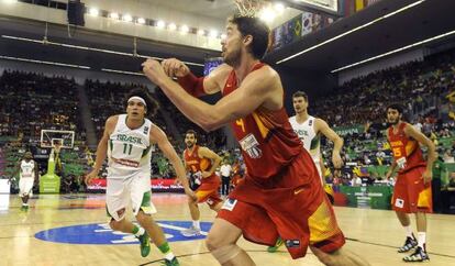 Pau Gasol, en el partido contra Brasil.  