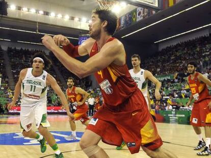 Pau Gasol, en el partido contra Brasil.