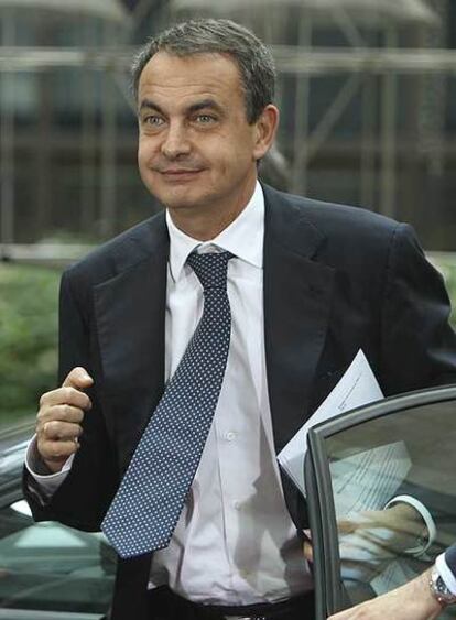 Rodríguez Zapatero, a su llegada a la reunión de Bruselas.