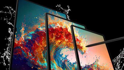 Tablet de Samsung salpicado con agua