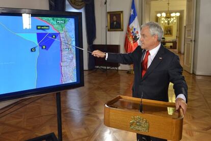 Sebasti&aacute;n Pi&ntilde;era, el presidente chileno, explica los alcances del fallo de La Haya