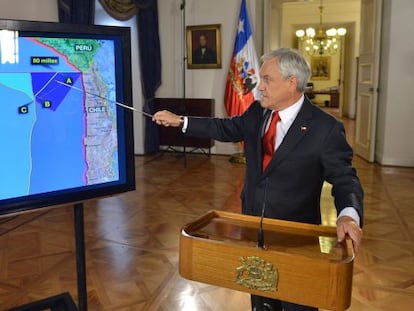 Sebasti&aacute;n Pi&ntilde;era, el presidente chileno, explica los alcances del fallo de La Haya