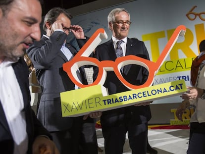 Xavier Trias durante la campaña electoral en la que intentó revalidar la alcaldía, en 2015.