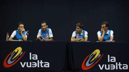 Rueda de prensa de los ciclistas de Astan&aacute; antes de inciar la Vuelta