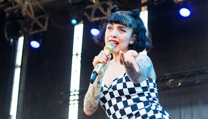 Mon Laferte, durante su concierto de este viernes en Madrid.