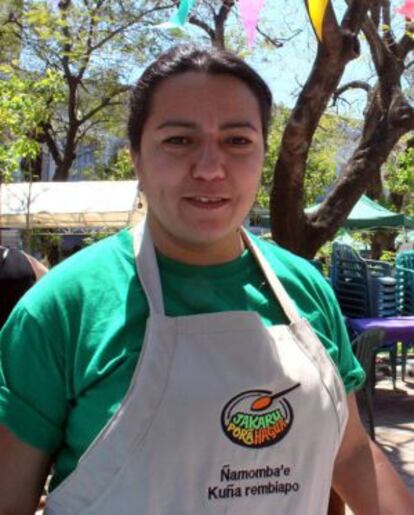 Alicia Amarilla en una de las ferias de alimentos que celebran.