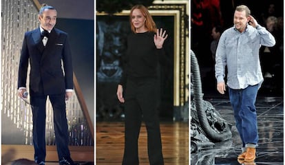 De izquierda a derecha: Los diseñadores John Galliano, Stella McCartney y Alexander McQueen.
 
   