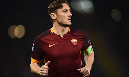 Francesco Totti, el pasado 17 de febrero en el partido de Champions Roma-Real Madrid.