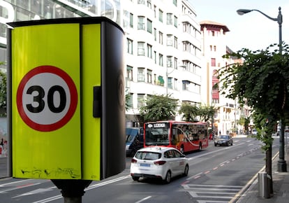 Señalización en las calles de Bilbao.