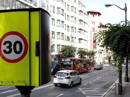 Señalización en las calles de Bilbao.