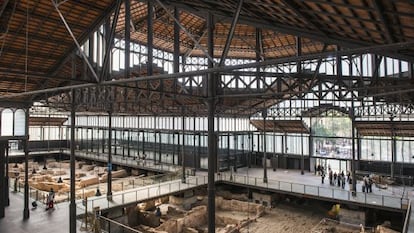 Interior del Centro Cultural del Born, donde se pueden ver los vestigios de lo que fue el barrio de la Ribera en 1714.