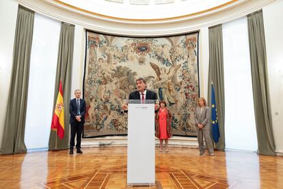 El exministro para la Transformación Digital y la Función Pública José Luis Escrivá, durante el acto de toma posesión de su cargo como gobernador del Banco de España, este martes en Madrid.