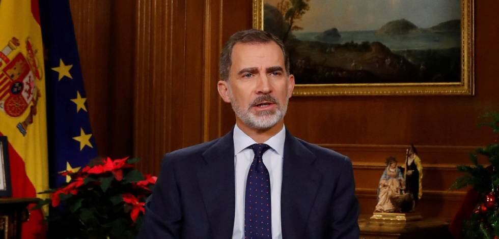 Felipe VI, durante el mensaje navideño.