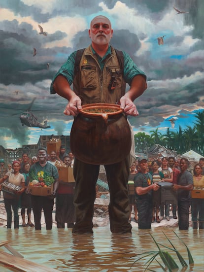 El retrato del chef José Andrés, realizado por Kadir Nelson para la serie ‘Retrato de una nación’ del Instituto Smithsonian.