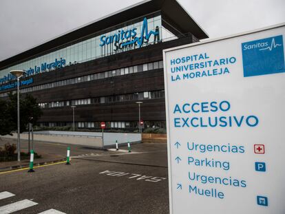 Hospital privado de Sanitas La Moraleja, en el barrio de Sanchinarro en Madrid.