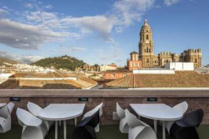 Hotel Room Mate Larios' terrace in Malaga.