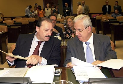 Vicente Martínez Pujalte y Jaime Ignacio del Burgo, en la comisión del11-M en 2004.