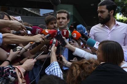 Pablo Casado, tras anunciar su candidatura a presidir el PP.