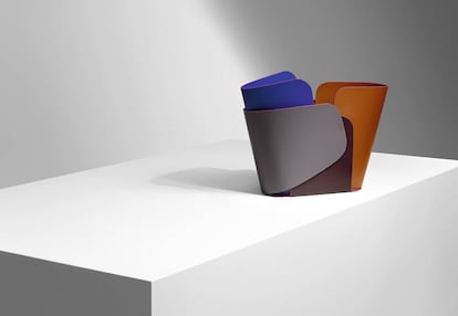 Cestas de piel de color Overlay diseñadas para la colección Les Petits Nomades de Louis Vuitton. |