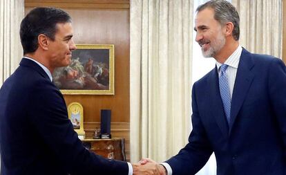 Pedro Sánchez y Felipe VI, este martes.