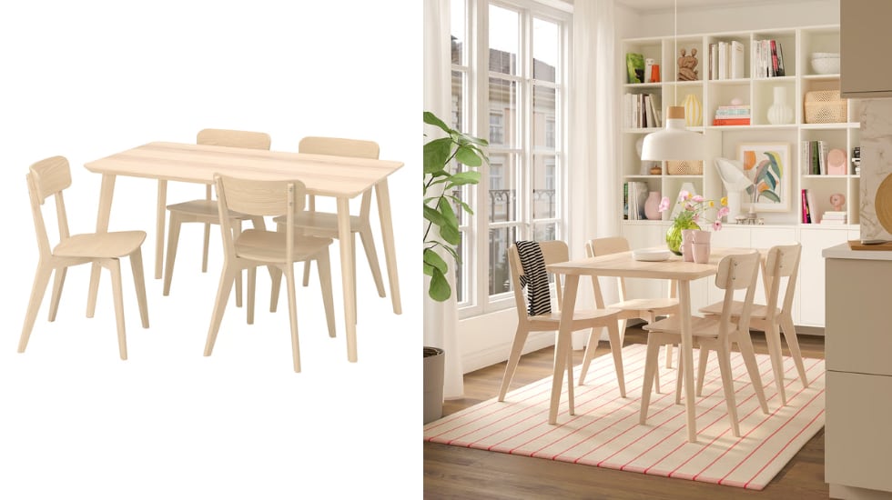 Conjunto de una mesa y cuatro sillas LISABO.