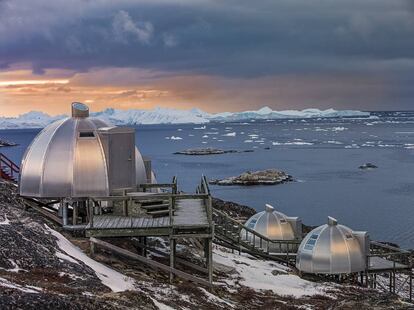 Hotel Arctic en el fiordo helado de Ilulissat (Groenlandia).