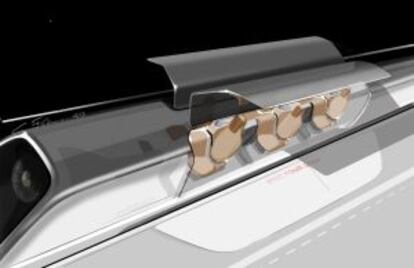 Ilustraci&oacute;n de una c&aacute;psula de pasajeros del Hyperloop.