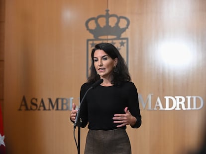 Rocío Monasterio, portavoz de Vox en la Asamblea de Madrid.