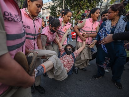 Protesta cucarachas en Nueva Delhi