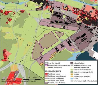 Mapa de la ubicación de la gigafactoría de Volkswagen en Sagunto (Valencia).