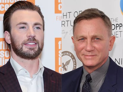 Los intérpretes Chris Evans y Daniel Craig.