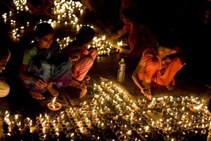 Celebración de Diwali en la India.